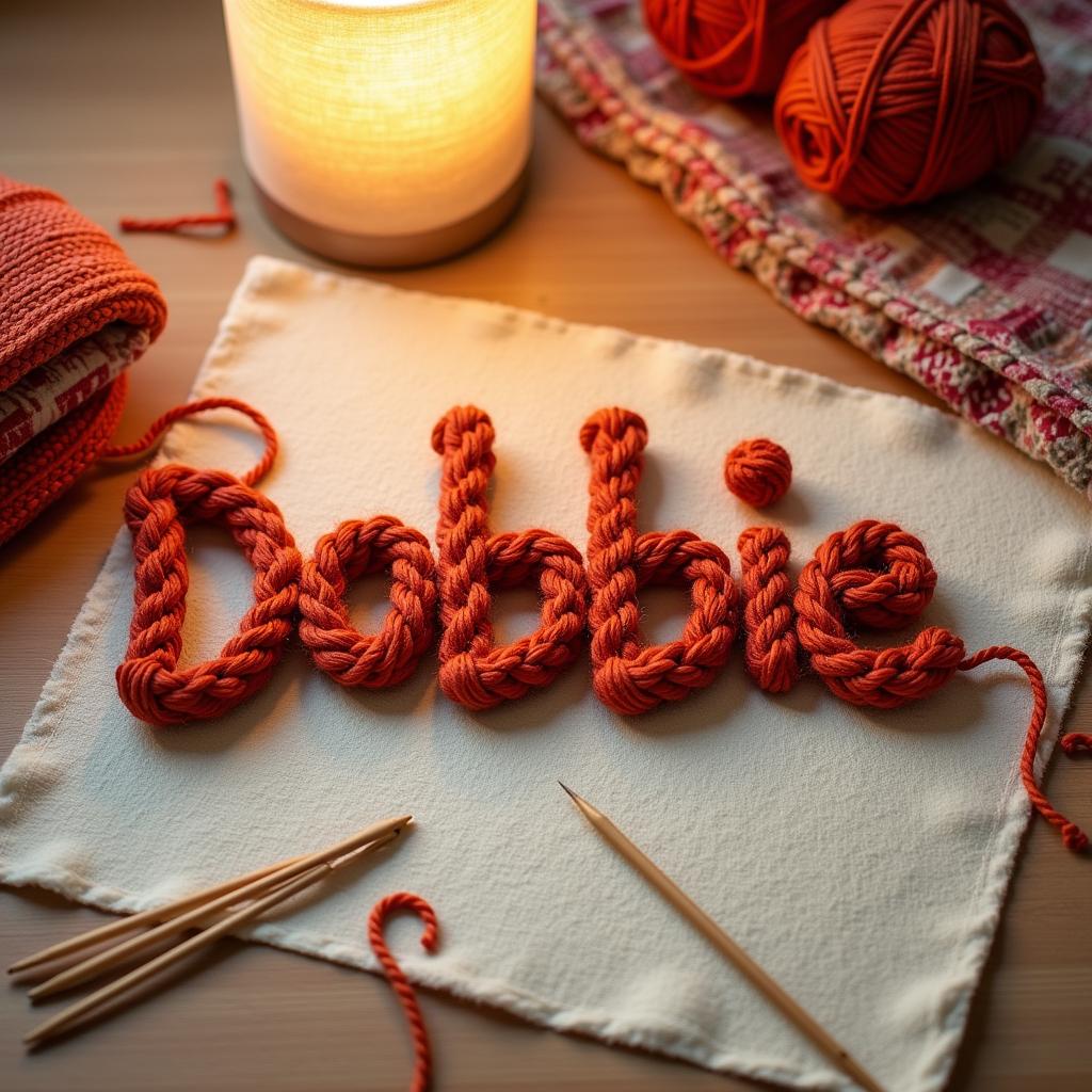 Knitted art: Dobbie